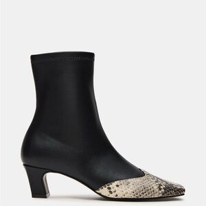 Black and snake skin Women's Ankle Boots